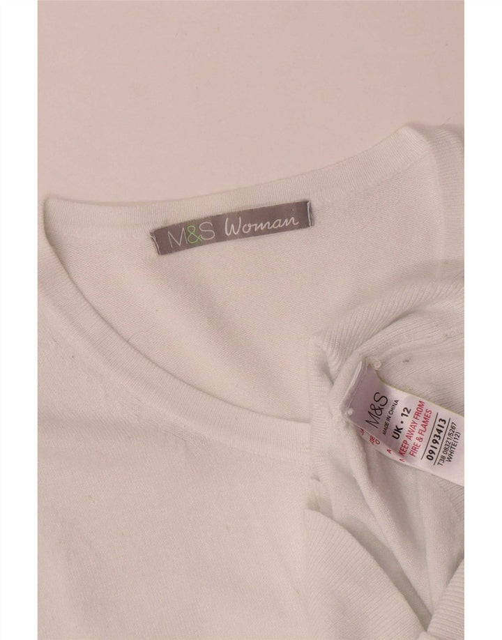 Marks & Spencer - Cárdigan para mujer, talla 40, viscosa blanca mediana
