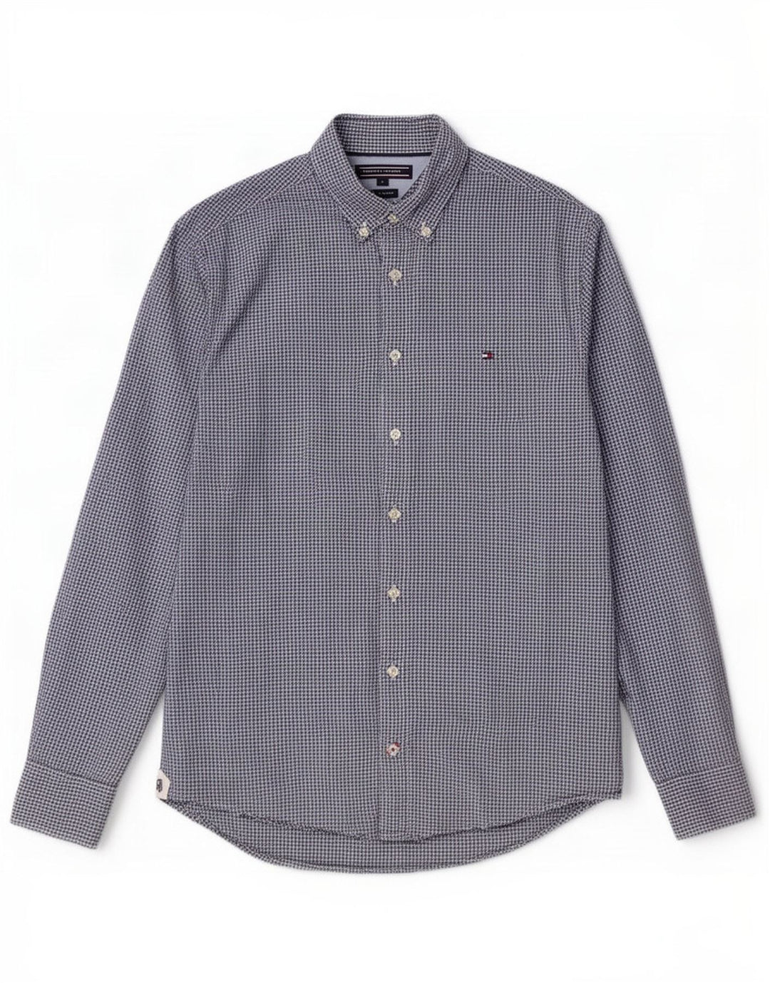 Camisa Tommy Hilfiger para hombre pequeña de algodón a cuadros azul marino