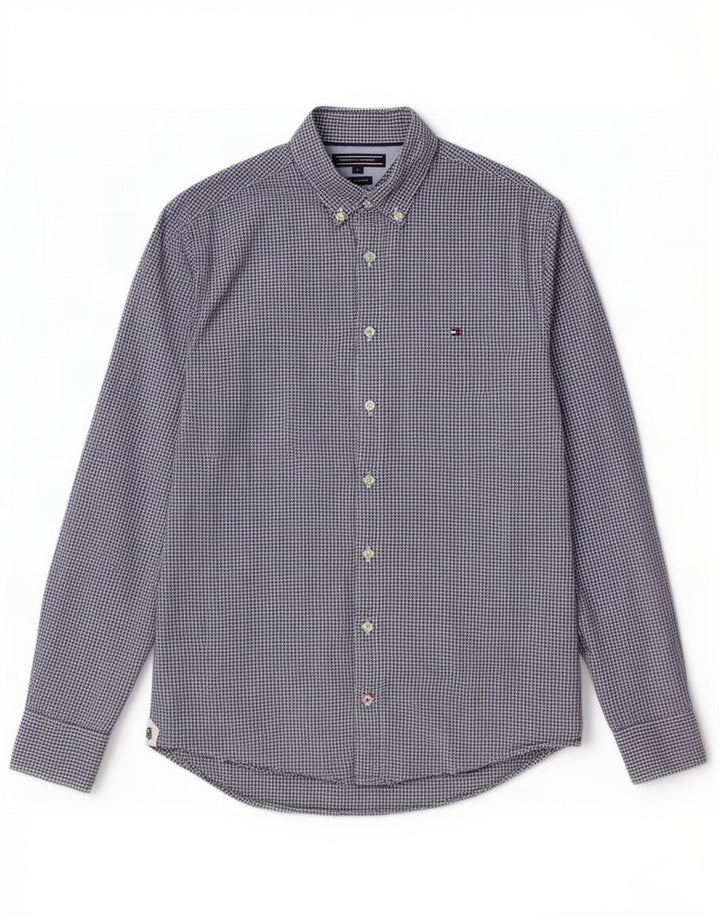 Camisa Tommy Hilfiger para hombre pequeña de algodón a cuadros azul marino