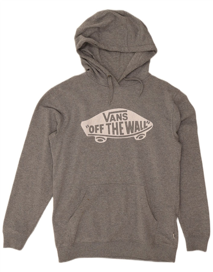 Vans Hombre Sudadera Con Capucha Gráfica Jersey Pequeño Gris Algodón