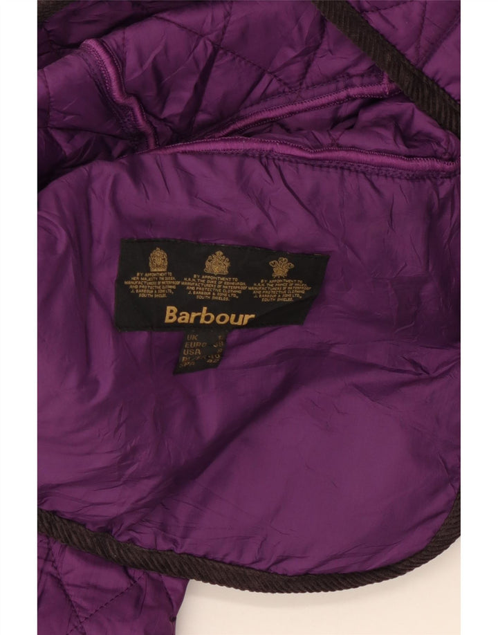 Barbour Chaqueta Acolchada Para Mujer UK 42 Poliéster Color Block Púrpura Medio
