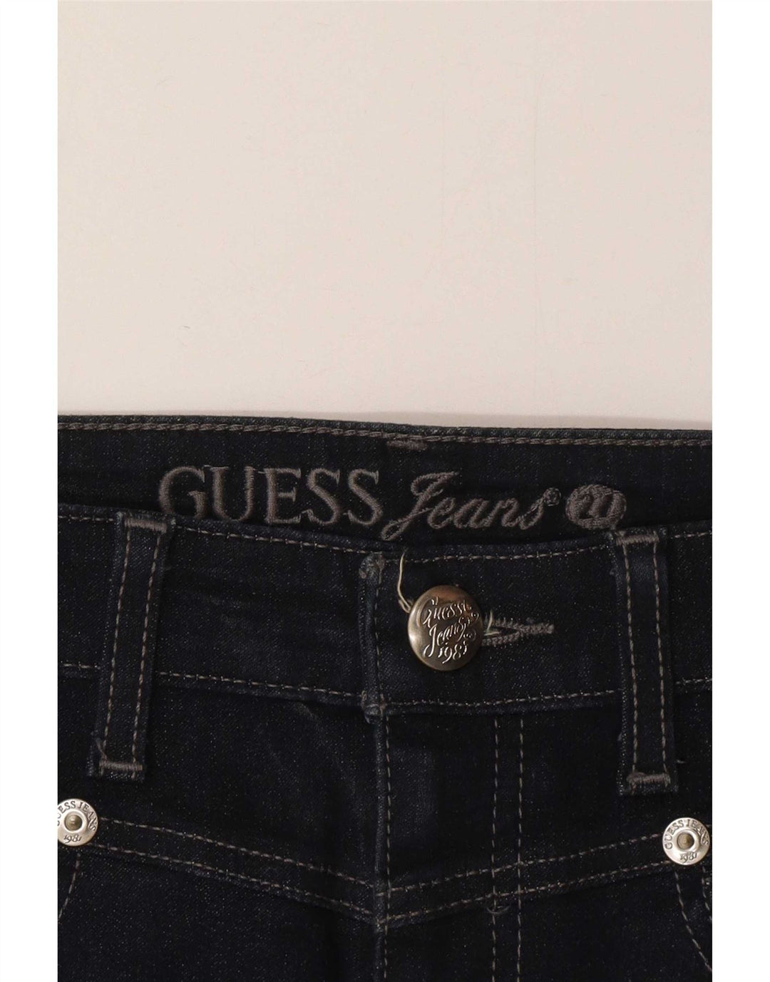 Falda Guess Mujer W28 Medium Azul Marino Algodón