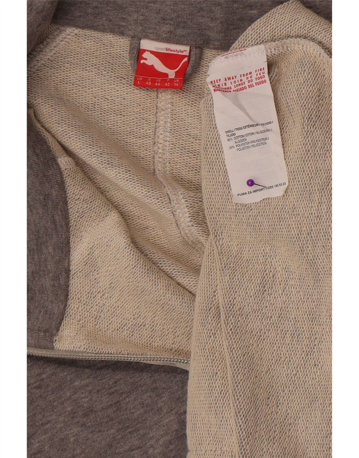 Puma - Chaqueta de chándal extragrande de manga corta para mujer, talla 40, color gris