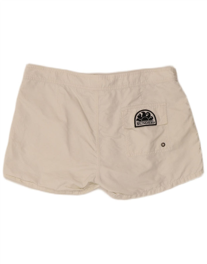 Sundek Bañador para hombre, talla grande, nailon blanco