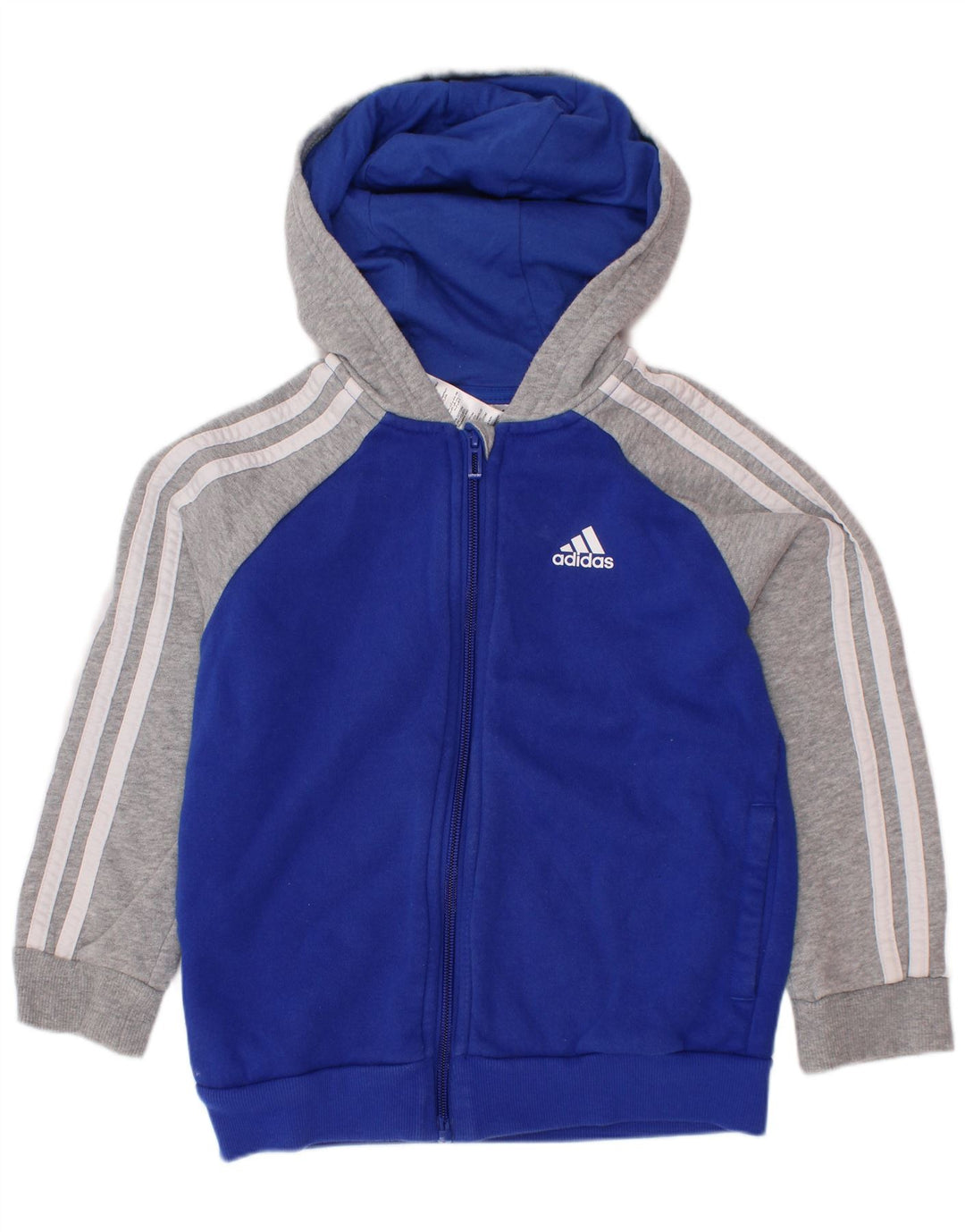 ADIDAS Sudadera con capucha y cremallera para niños 6-7 años Azul Colorblock Algodón