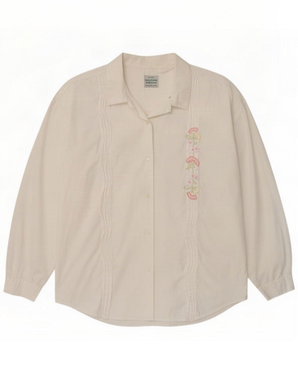 Camisa Benetton para mujer ES 44 Medium White Floral