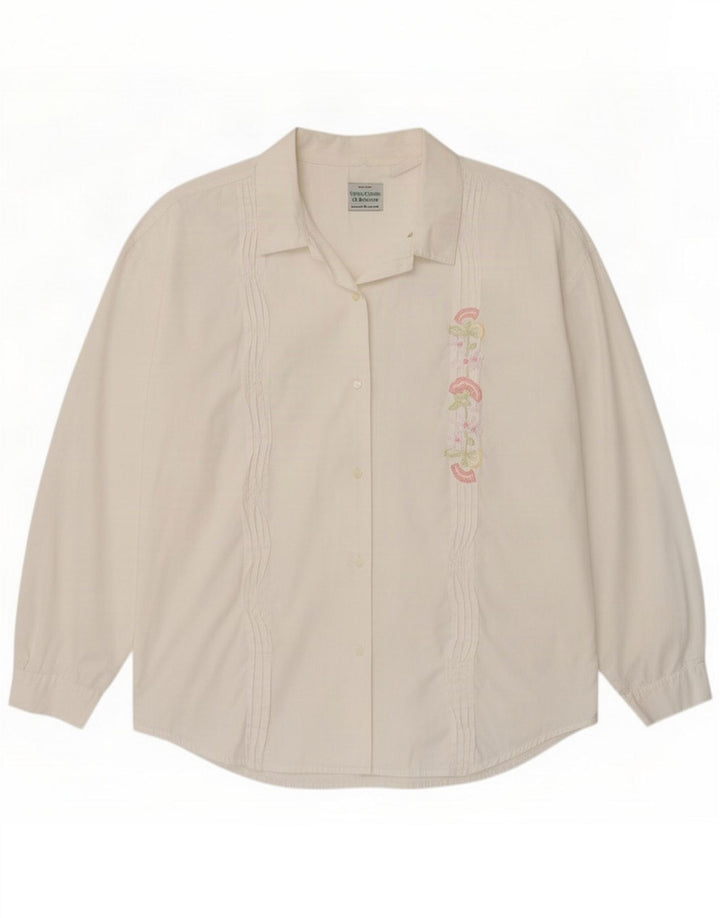 Camisa Benetton para mujer ES 44 Medium White Floral