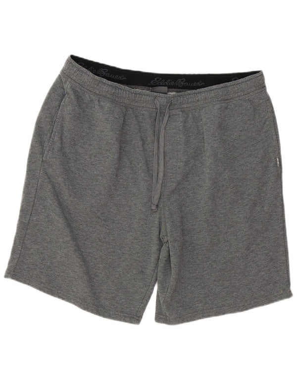 Eddie Bauer Pantalones cortos deportivos para hombre XL Algodón moteado gris