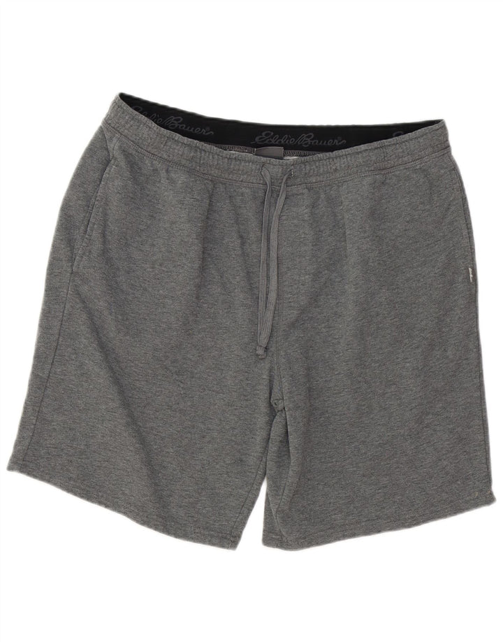 Eddie Bauer Pantalones cortos deportivos para hombre XL Algodón moteado gris