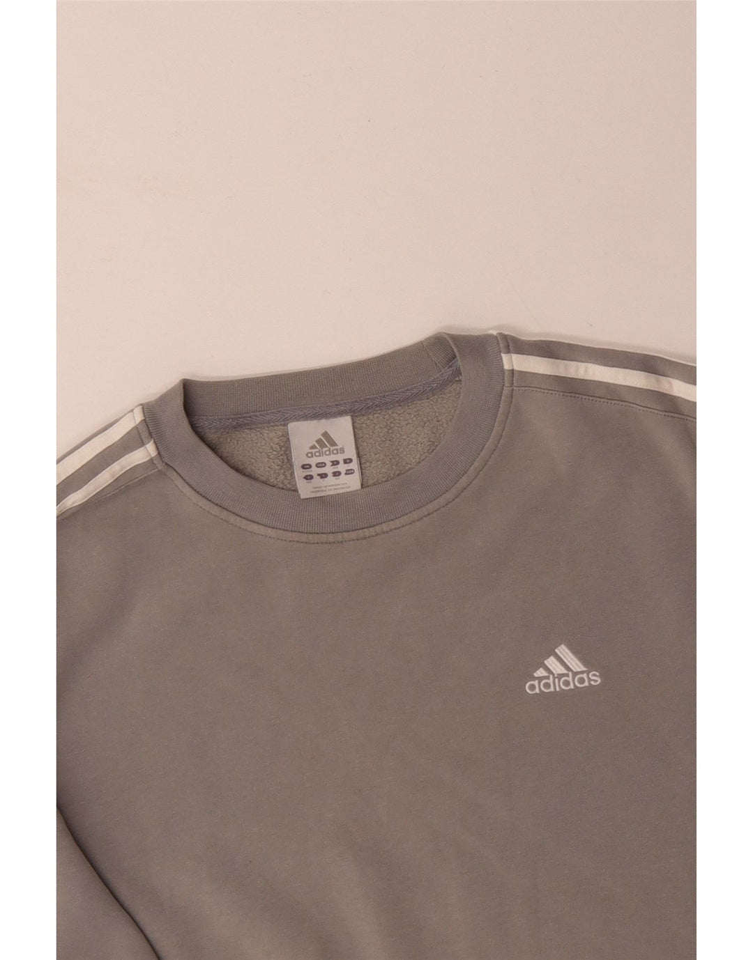 ADIDAS Sudadera para hombre Jumper UK 42/44 Grande Gris Algodón
