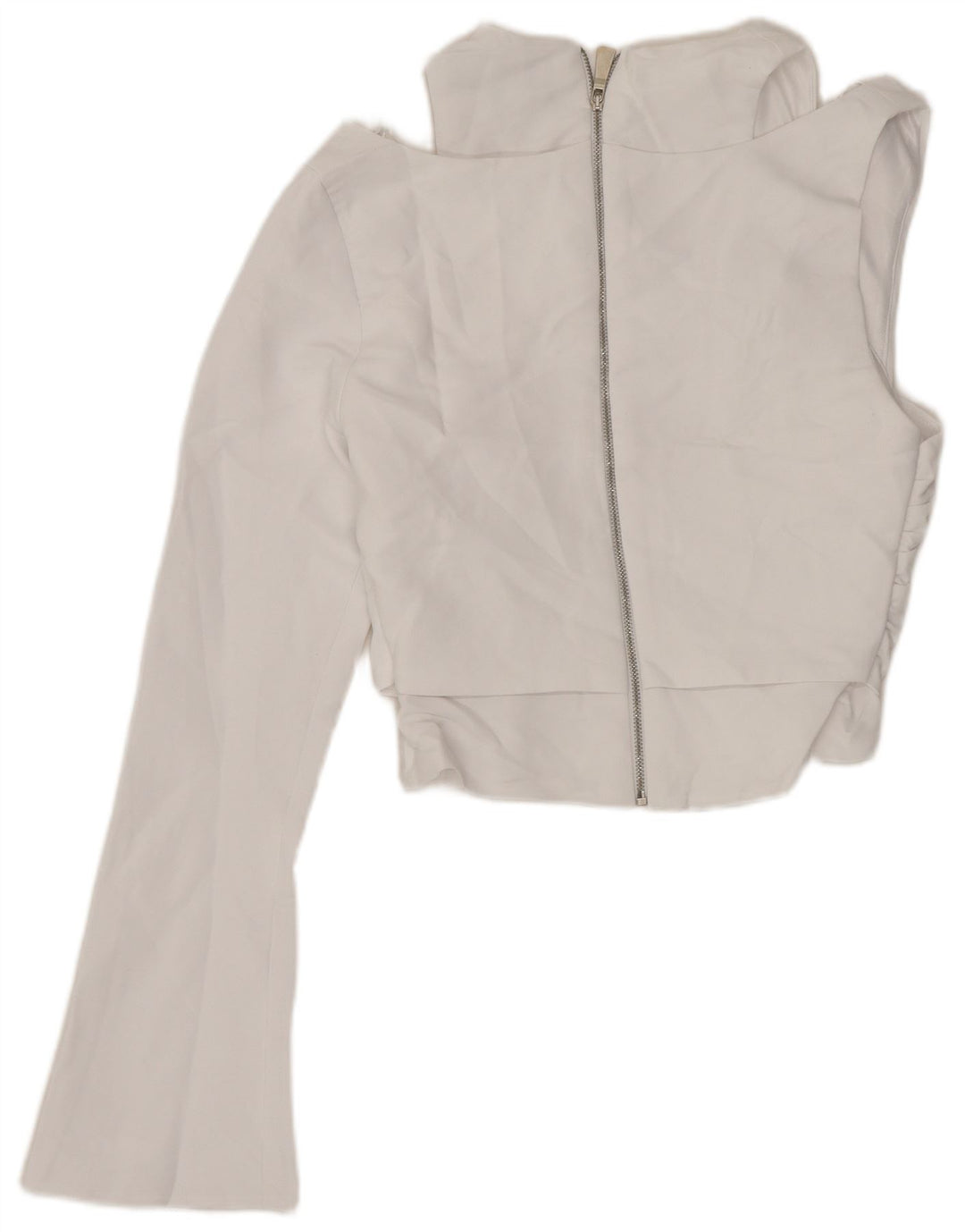 Zara Top corto con un hombro para mujer UK 4 XS Poliéster blanco