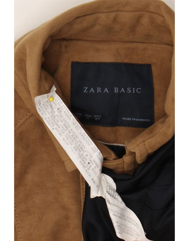 Zara Mujer Abrigo Cruzado UK 42 Algodón Beige Medio