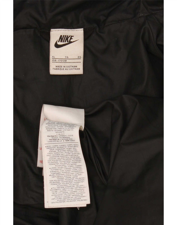 Nike Chaqueta acolchada con capucha para niño 13-14 años XL Negro Poliéster