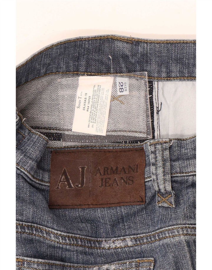 Jeans Armani Mujer Rectos W28 L26 Algodón Azul
