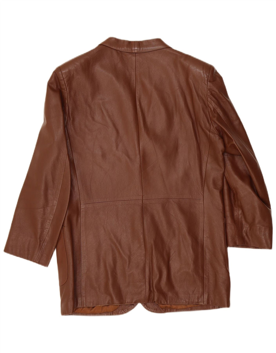 Vintage hombres 2 botones cuero Blazer chaqueta IT 50 cuero marrón grande