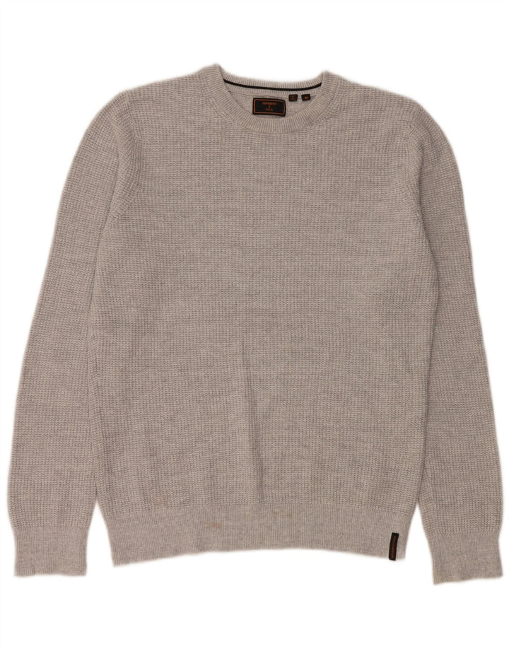 Superdry Jersey De Cuello Redondo Para Hombre De Algodón Gris Medio