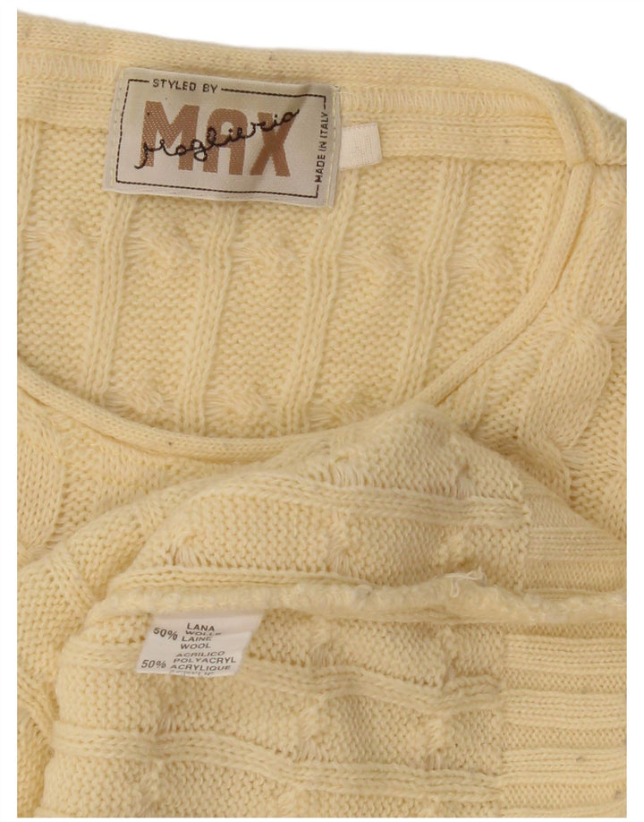 MAGLIERIA Jersey De Cuello Redondo Para Hombre De Lana Amarilla Mediana