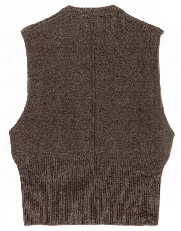 Zara Mujer Chaleco Tank Top UK 10 Small Gris Lana