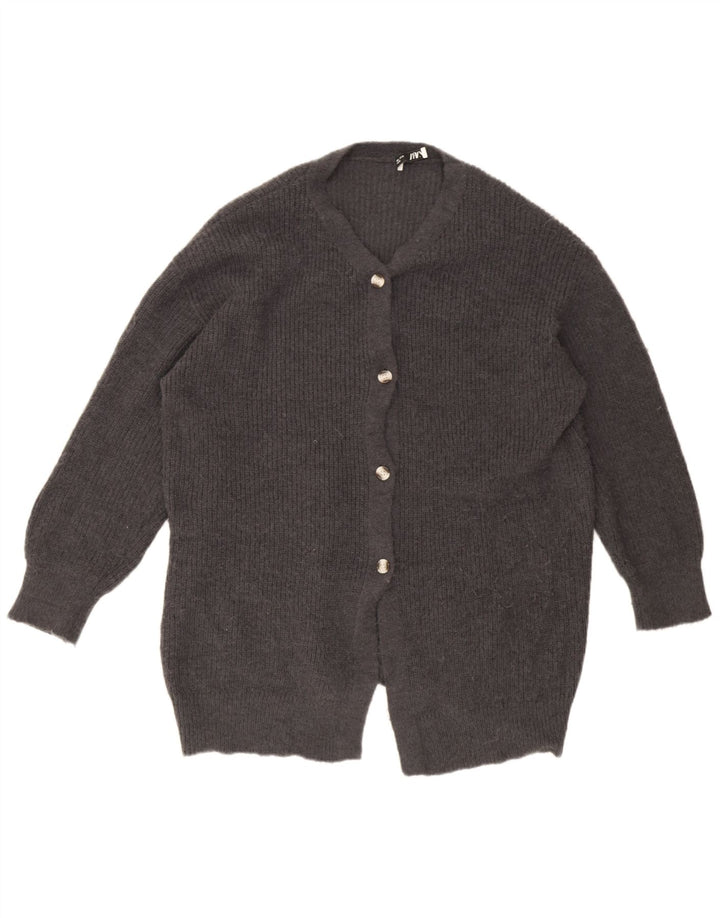 Zara Suéter tipo cárdigan extragrande largo para mujer UK 46 Poliéster gris grande