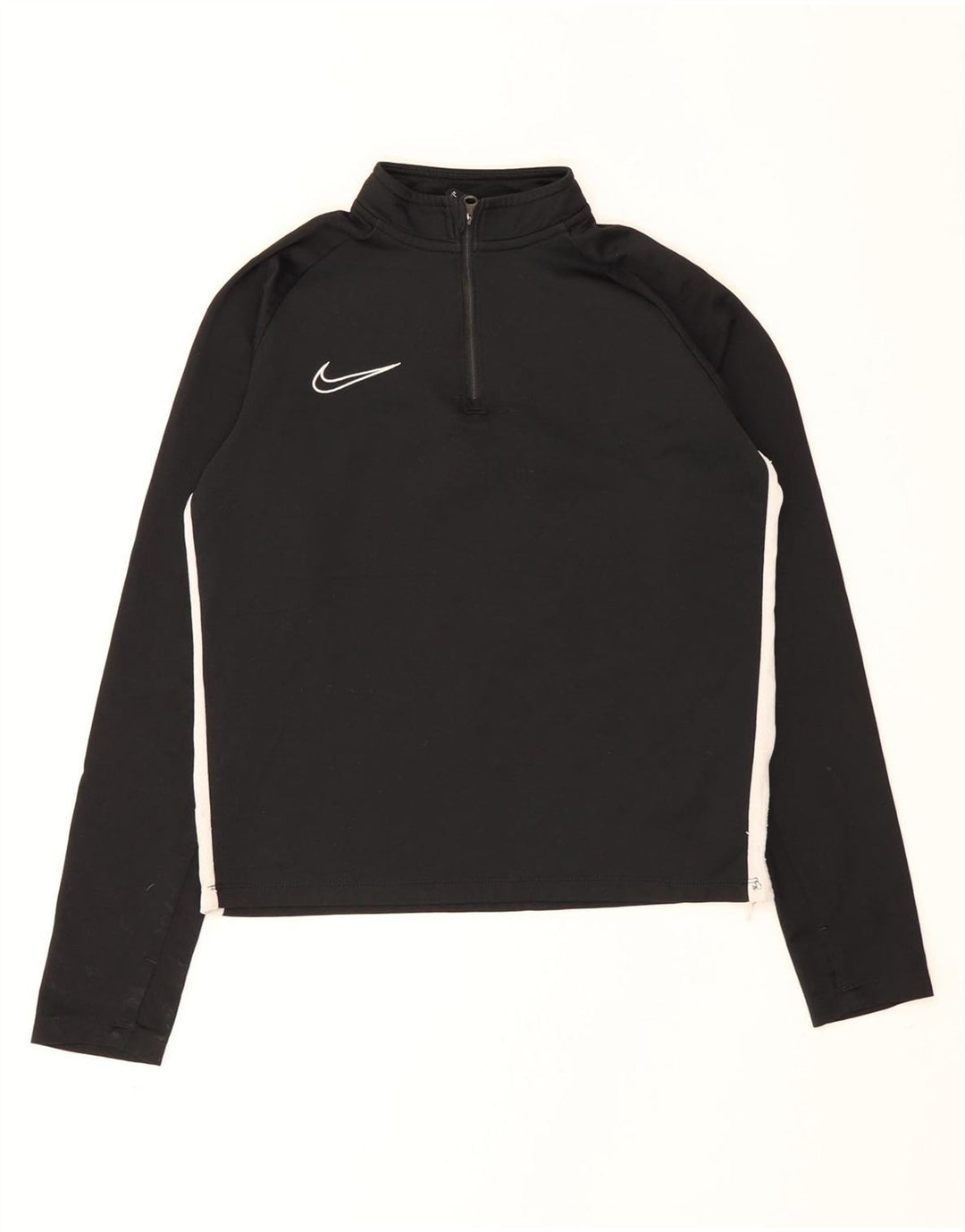 Nike Dri Fit - Chándal con cremallera y cuello para niños, 10-11 años, talla mediana, color negro