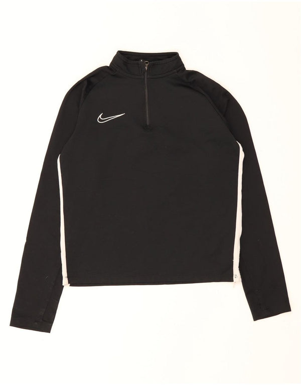 Nike Dri Fit - Chándal con cremallera y cuello para niños, 10-11 años, talla mediana, color negro