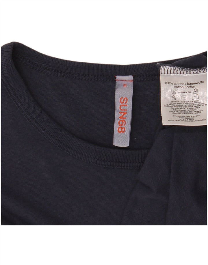 SUN68 Camiseta para hombre Top Medium Azul marino Algodón