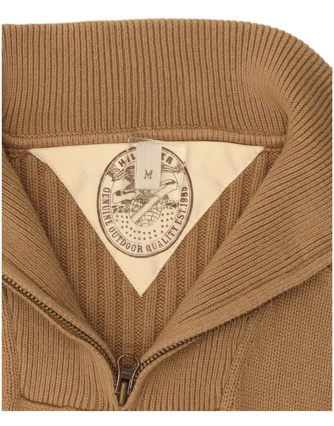 Tommy Hilfiger Jersey con Cuello y Cremallera para Hombre de algodón Beige Medio