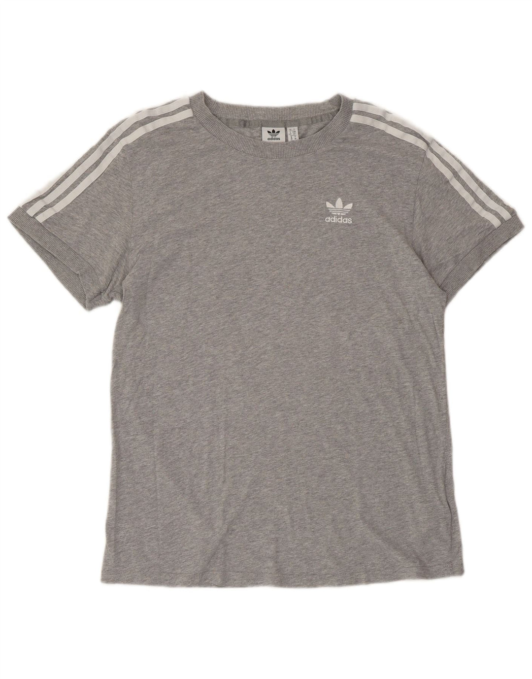 ADIDAS Camiseta extragrande para mujer Top UK 10 Small Grey Cotton