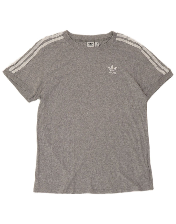 ADIDAS Camiseta extragrande para mujer Top UK 10 Small Grey Cotton