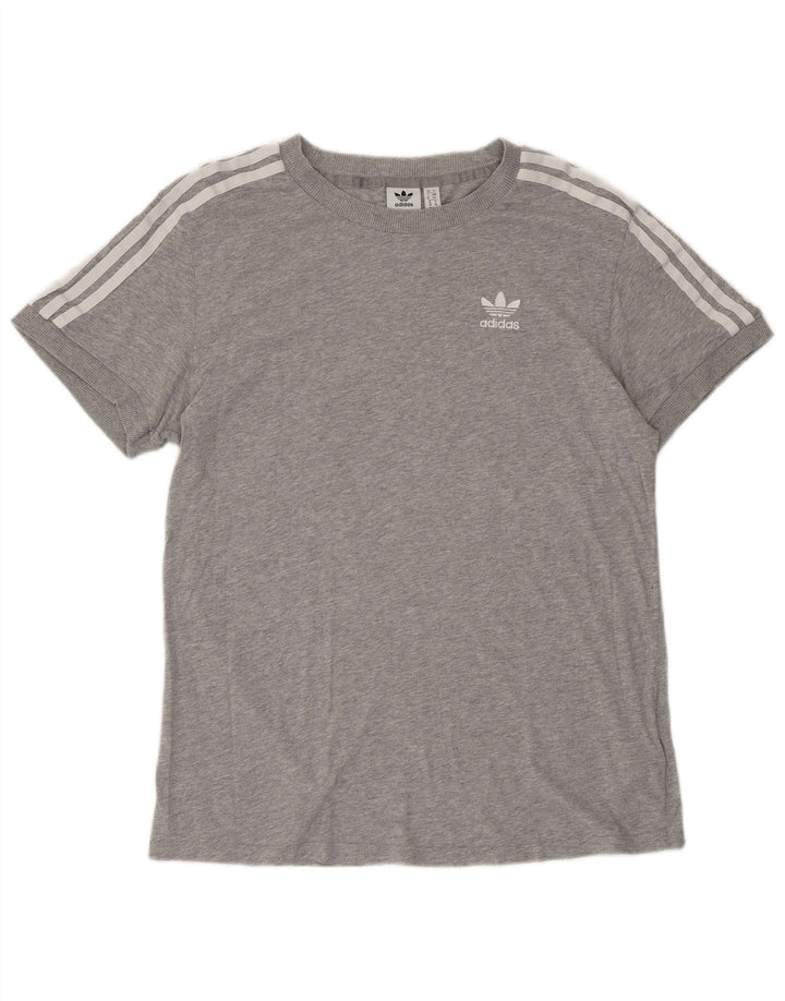 ADIDAS Camiseta extragrande para mujer Top UK 10 Small Grey Cotton