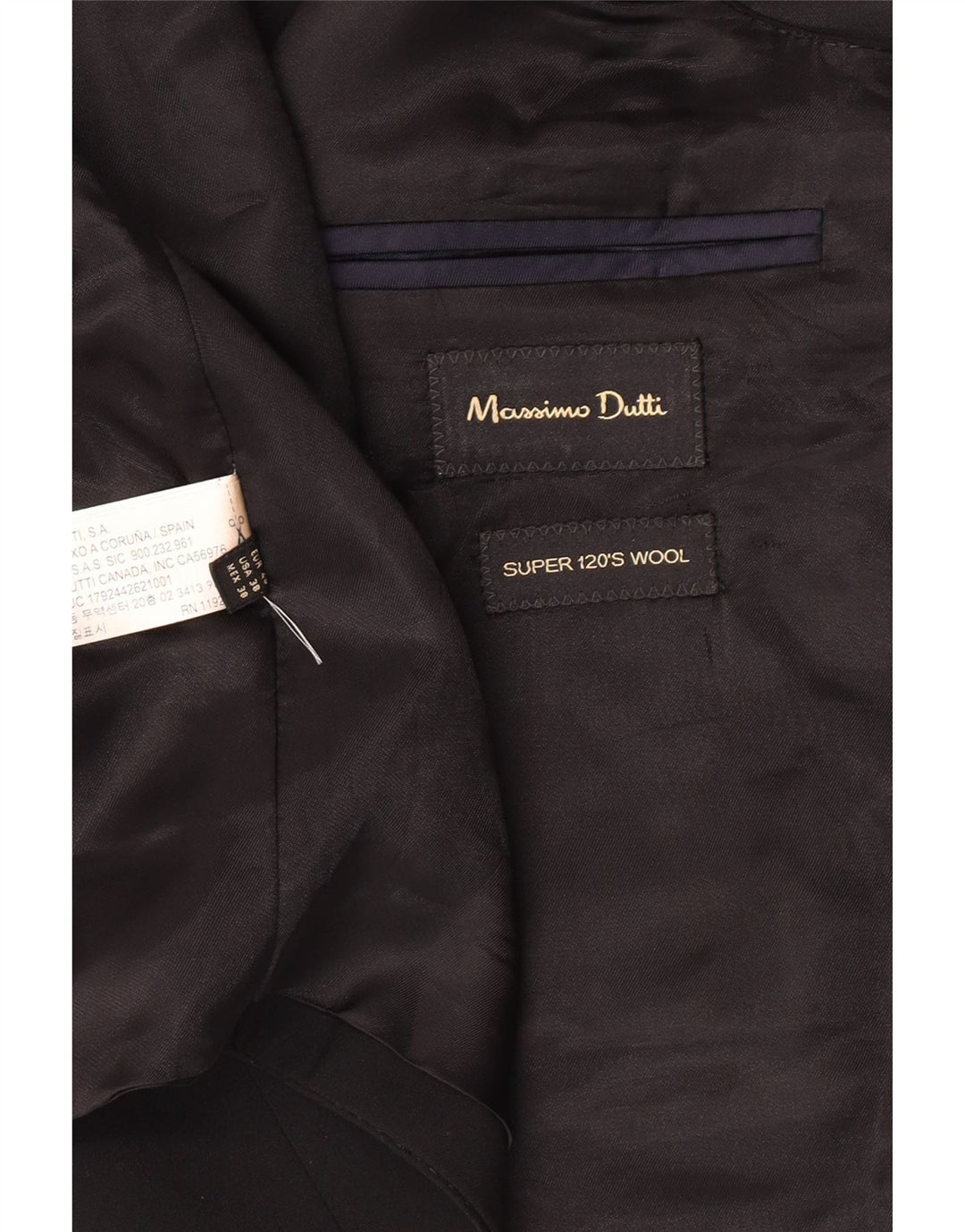 Chaleco Massimo Dutti Hombre EU 48 Mediano Lana Negro