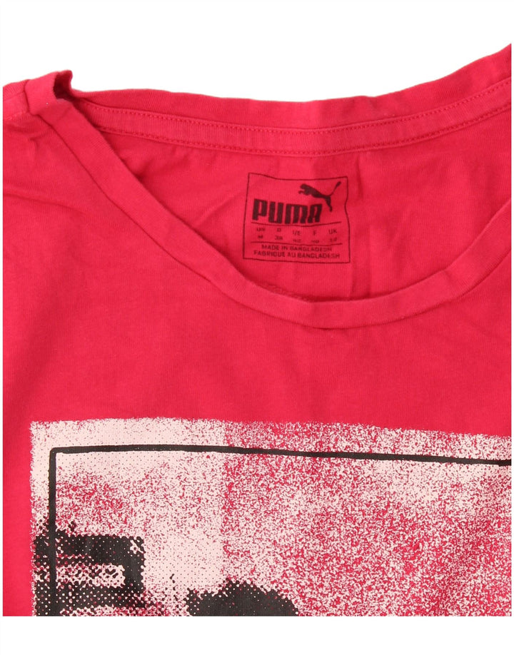 Puma Mujer Camiseta Gráfica Top UK 12 Medium Rojo