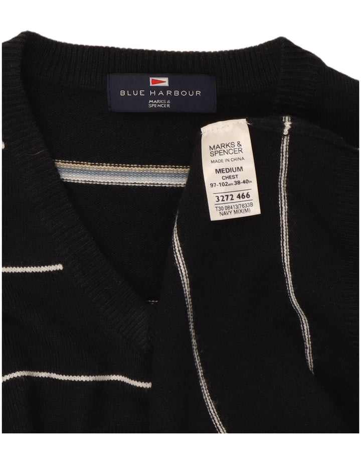 Marks & Spencer Suéter con Cuello en V Blue Harbor para Hombre Azul Marino Mediano