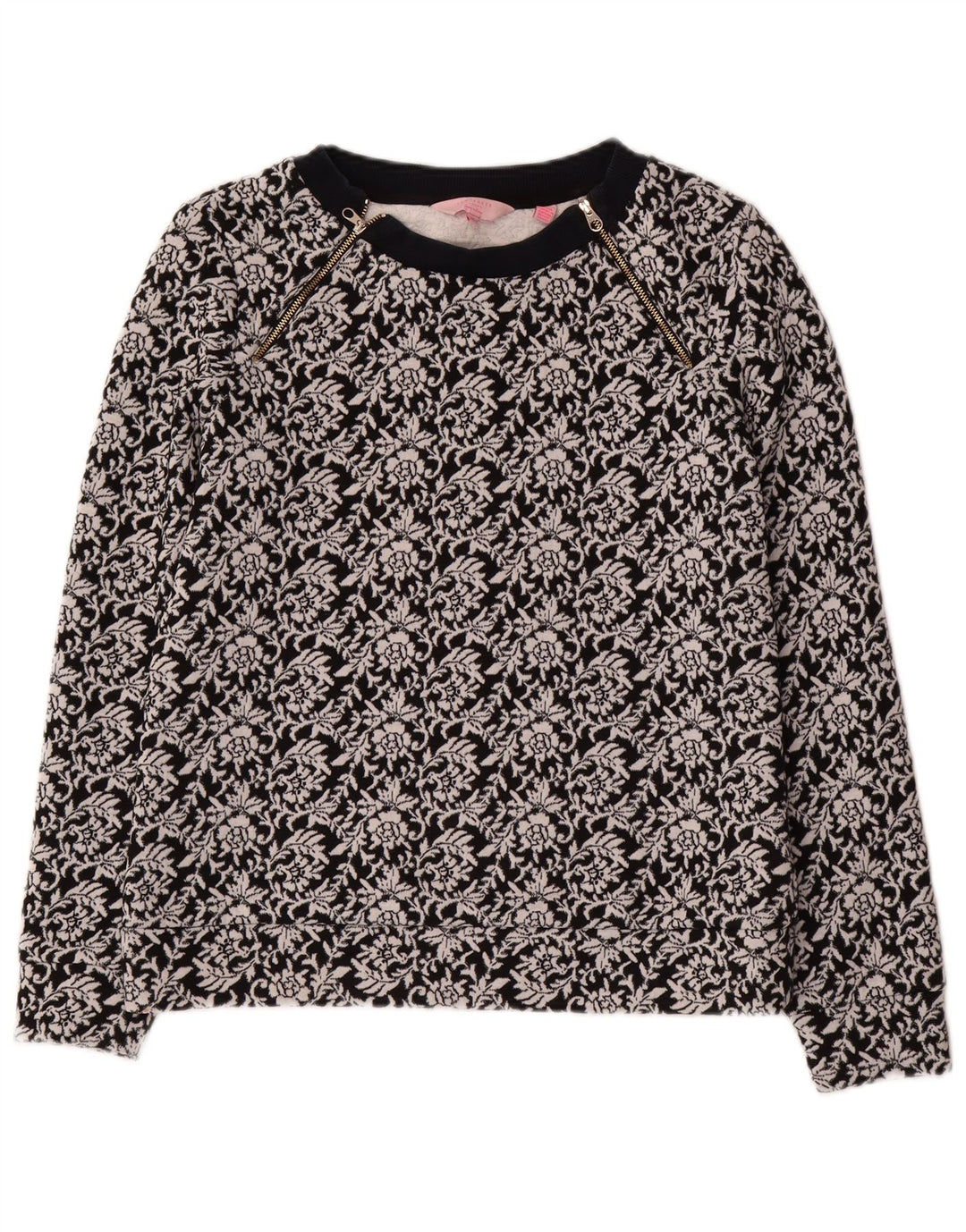 Ted Baker - Sudadera para mujer, talla 2, talla pequeña, algodón floral negro