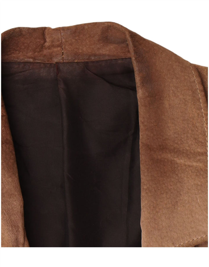 Vintage mujer ante chaqueta Reino Unido 14 marrón medio