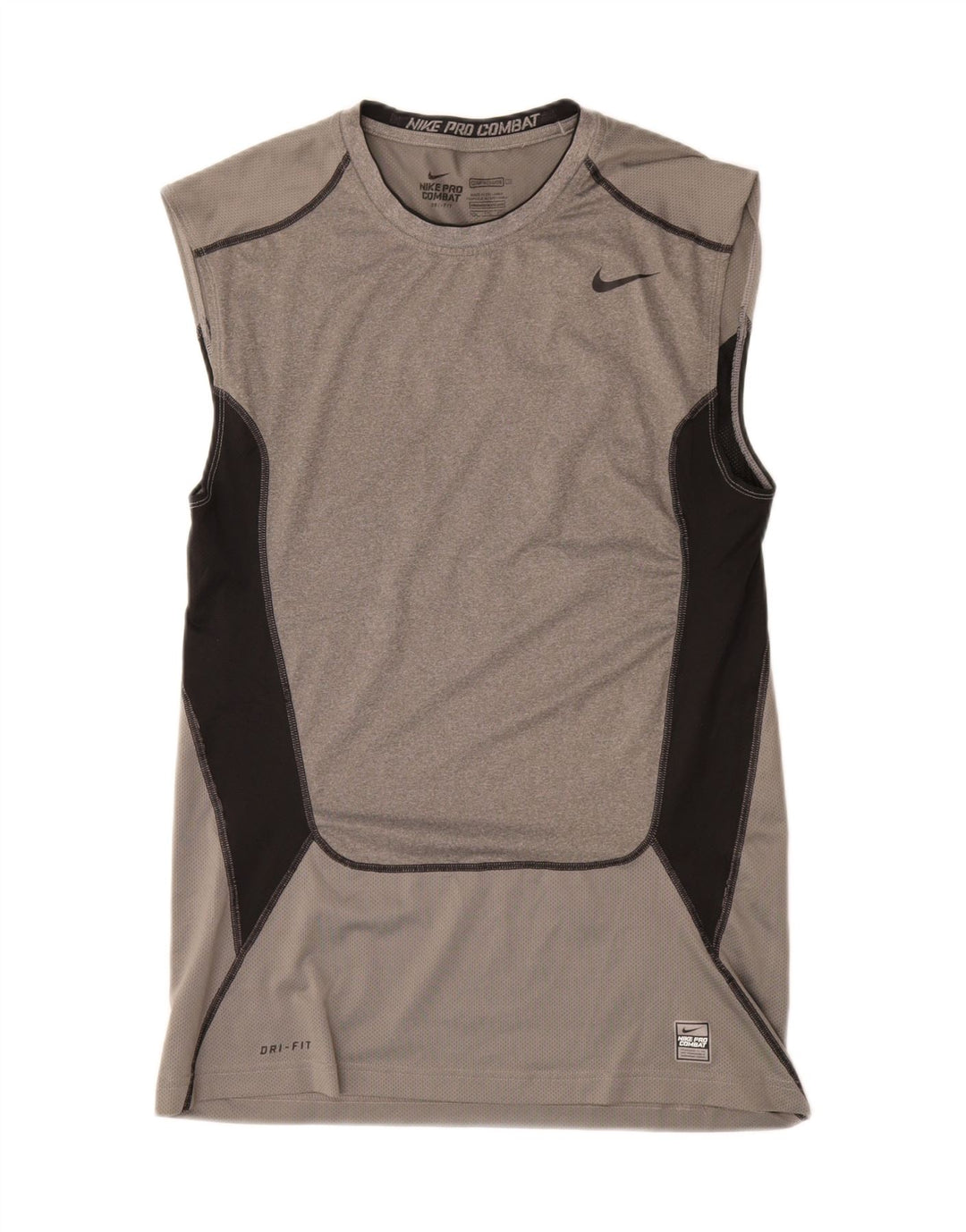 NIKE Camiseta sin mangas de compresión para hombre 2XL Gris Colorblock Poliéster