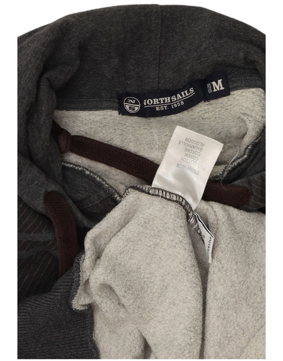 North Sails Hombre Sudadera Con Capucha Jersey De Algodón A Cuadros Gris Medio