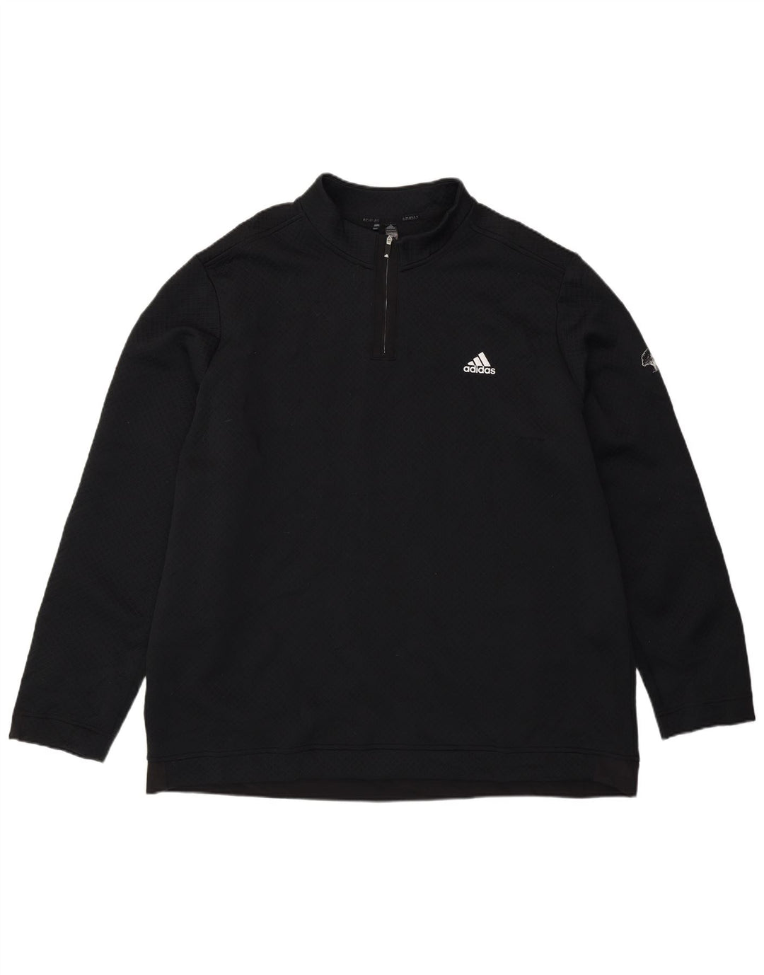 Adidas - Sudadera con cuello y cremallera para hombre, talla 2XL, poliéster negro