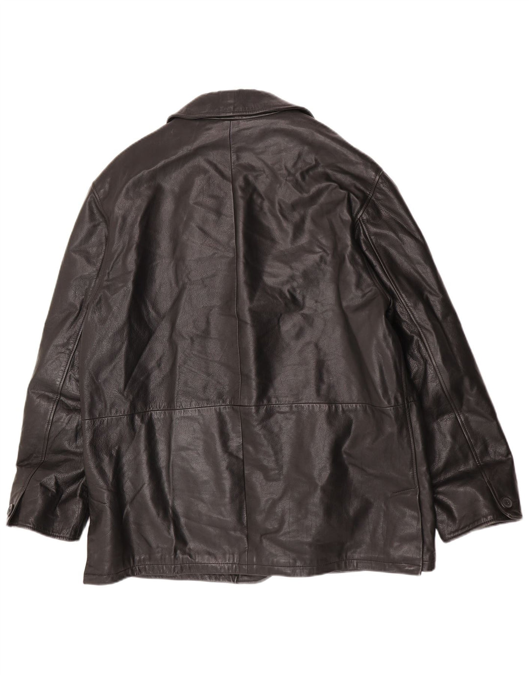 Chaqueta de cuero vintage para hombre IT 52 XL cuero negro