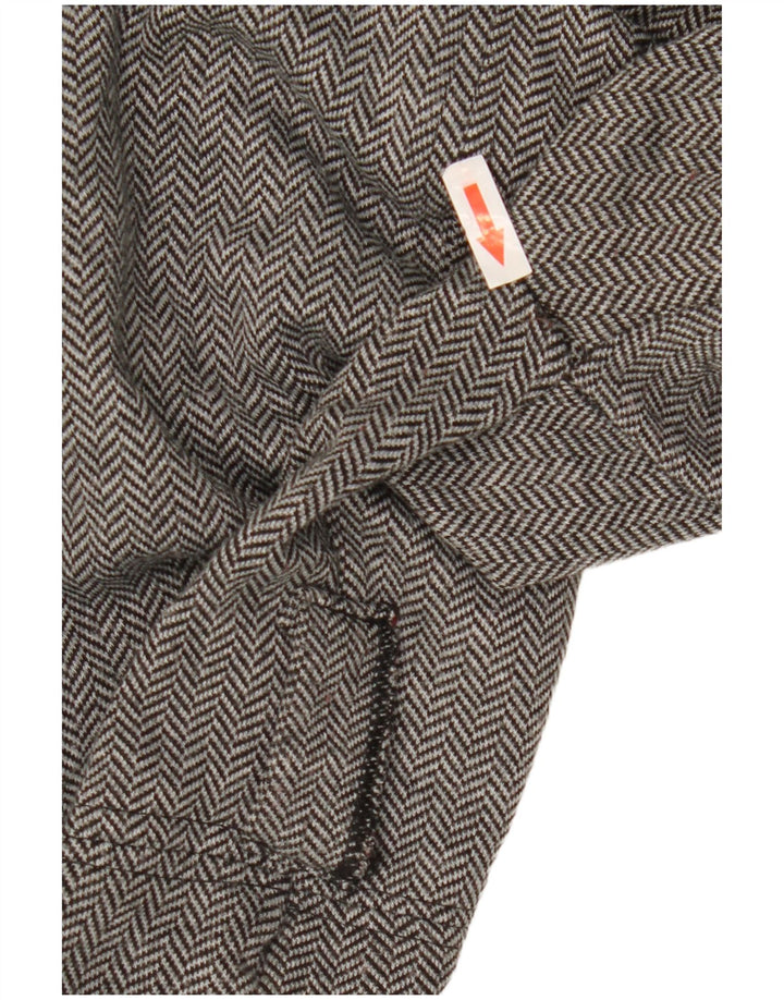 Zara Mujer Abrigo Abierto UK 10 Small Grey Herringbone