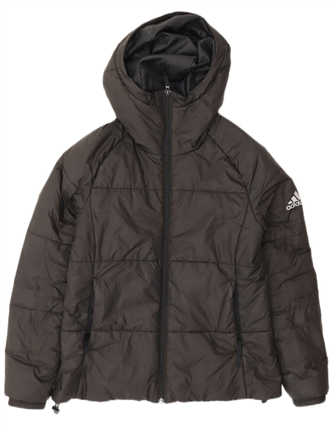 Adidas Chaqueta acolchada con capucha para mujer Reino Unido 12/14 Mediano Negro