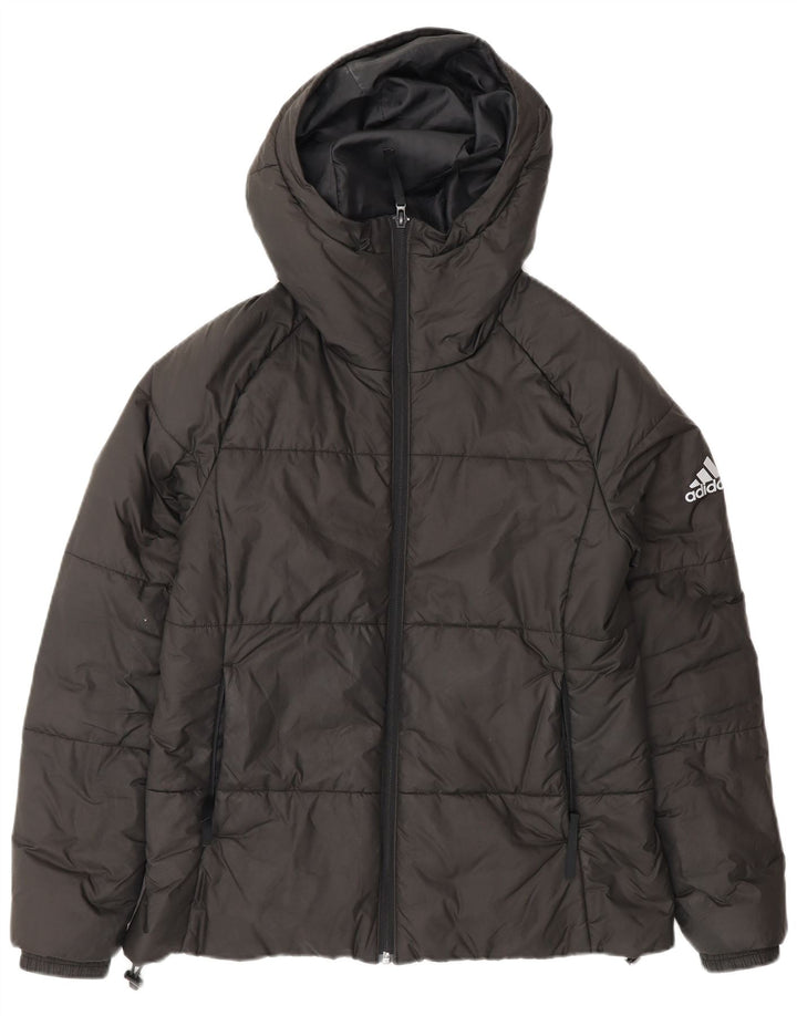 Adidas Chaqueta acolchada con capucha para mujer Reino Unido 12/14 Mediano Negro