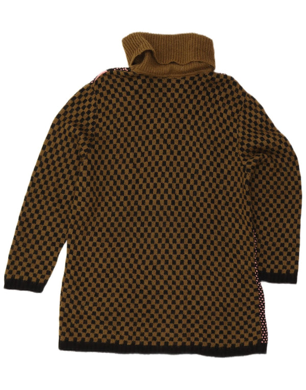 Le Fate Vestido tipo jersey de ajuste holgado para mujer UK 44 Lana de patchwork caqui mediana