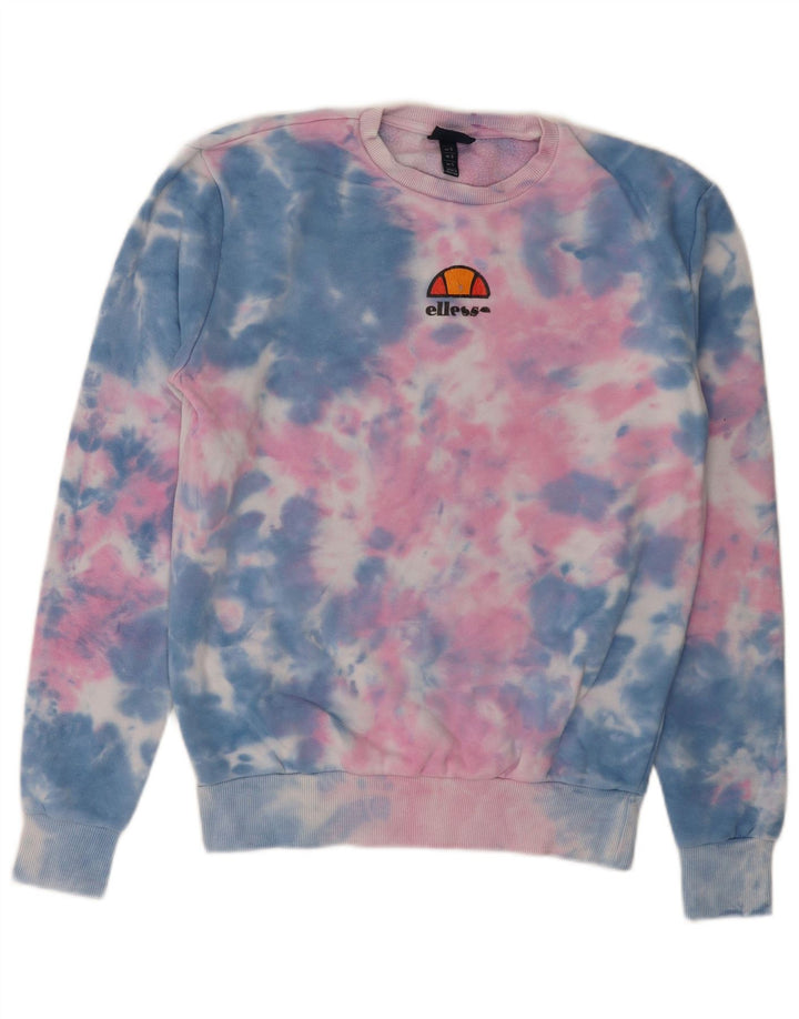 Ellesse Hombre Sudadera Jumper Small Multicolor Tie Dye Algodón