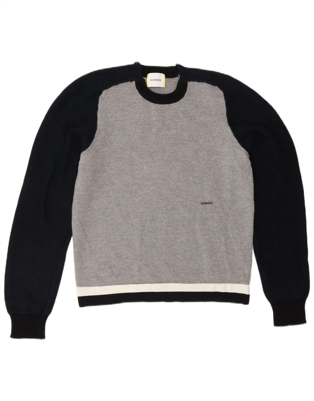 Iceberg - Jersey de cuello redondo para mujer, talla 40, lana gris medio