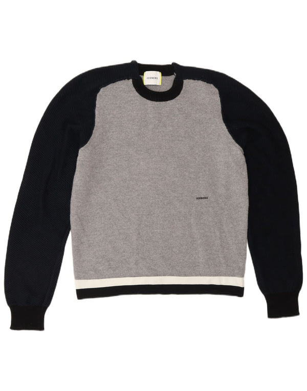 Iceberg - Jersey de cuello redondo para mujer, talla 40, lana gris medio