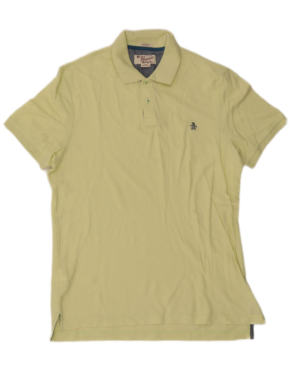 Polo Penguin de corte clásico para hombre, talla grande, algodón amarillo
