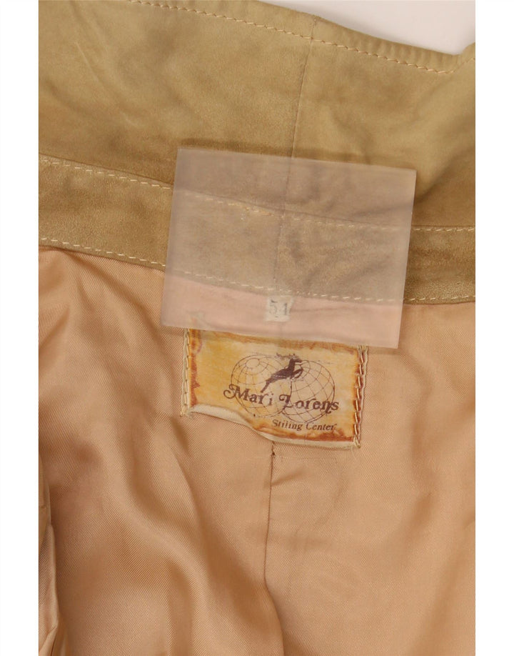 Vintage hombres ante bomber chaqueta Reino Unido 38 medio beige