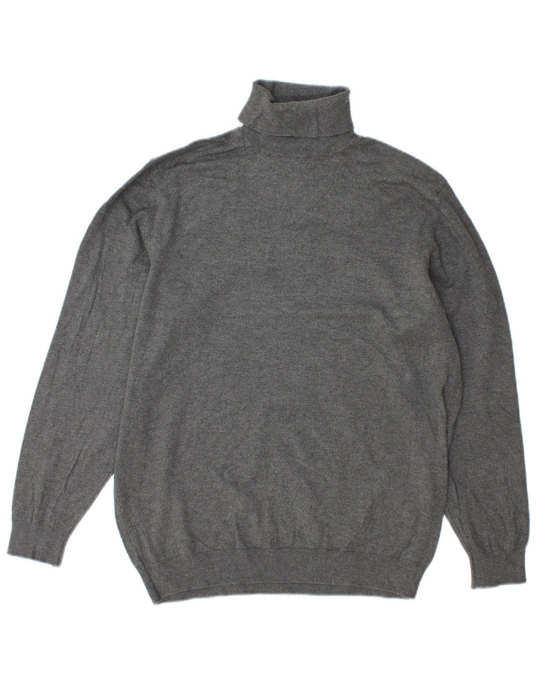 Zara Jersey con cuello vuelto para mujer, talla 46, viscosa gris grande
