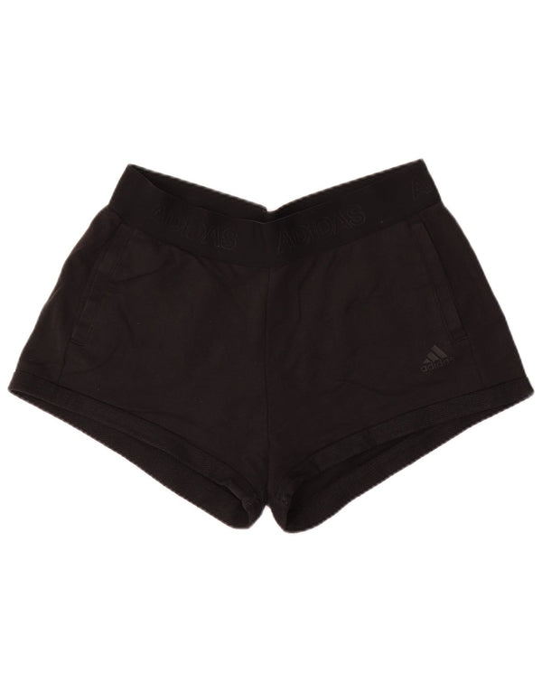 Adidas Pantalones cortos deportivos gráficos para mujer UK 16/18 Grande Negro Algodón